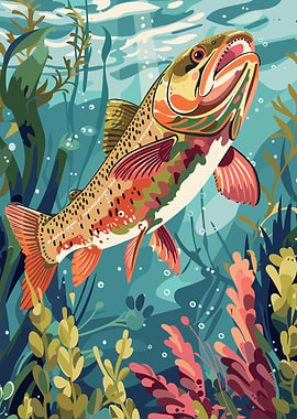 Trout in Underwater World
