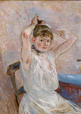 Woman Arranging Hair