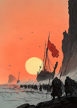 Viking Invasion at Sunset