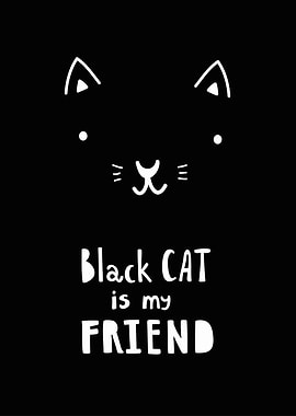 Black Cat Friend Print