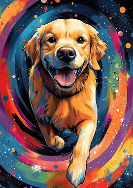 Golden Retriever in Space