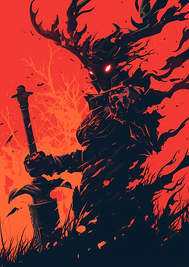 Dark Knight with Antlers