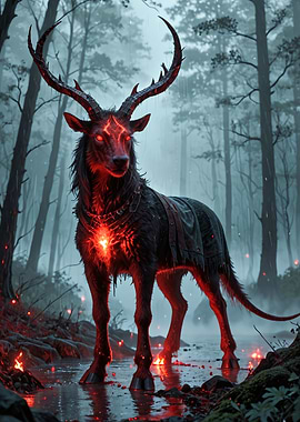 Red Eyed Dark Forest Stag