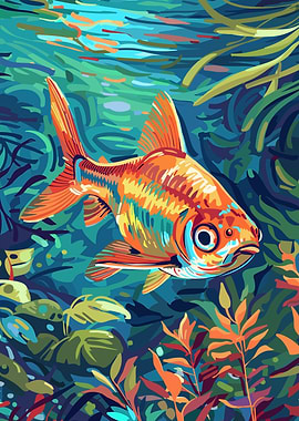 Goldfish in Aquatic Plants