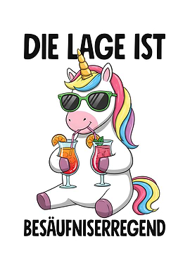 Unicorn Drinking Cocktails