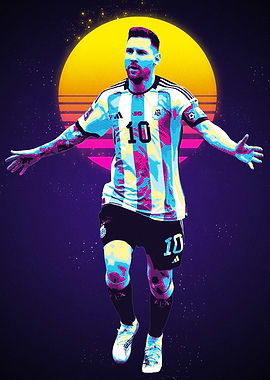 Lionel Messi Retro Art