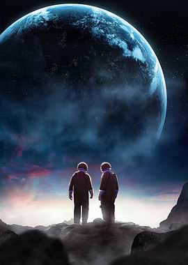 Cosmic Exploration - Astronauts Gazing at Earth