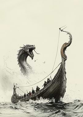 Viking Ship vs. Sea Serpent