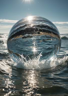 Glass Sphere in Ocean