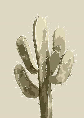 Beige Cactus Illustration