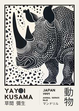 Yayoi Kusama Rhino No.2 Exhibition Poster