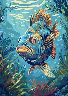 Underwater Fish Illustration