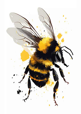 Bumblebee Watercolor Art