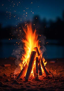 Campfire at Night