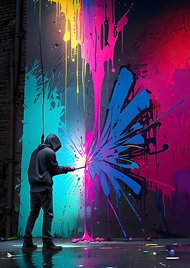 Neon Spray Burst