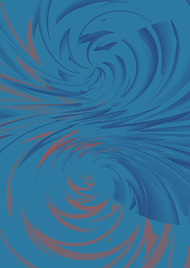 Abstract Swirling Pattern Blue and Red