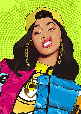 Cardi B Pop Art Portrait
