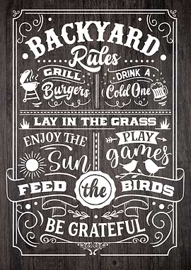 Backyard Rules Sign