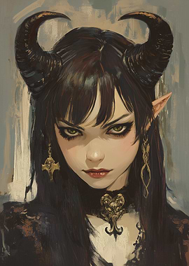 Dark Enchantress: Green-Eyed Demoness