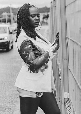 Woman in Floral Blazer