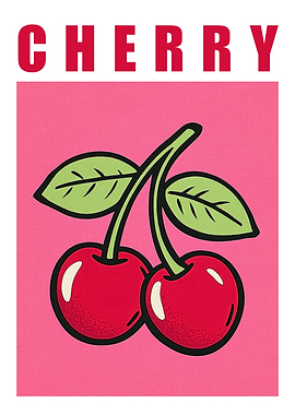 Cherry Retro Art Print