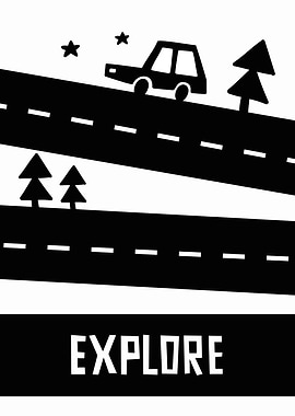 Black and White Road Trip