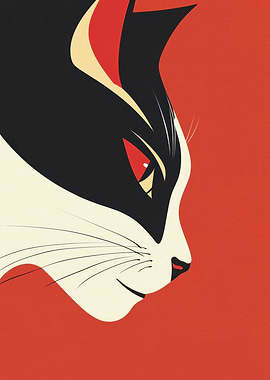 Black and White Cat Portrait