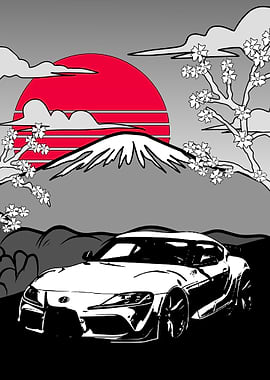 Toyota Supra & Mount Fuji