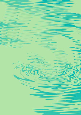 Water Ripples Abstract Green and Blue