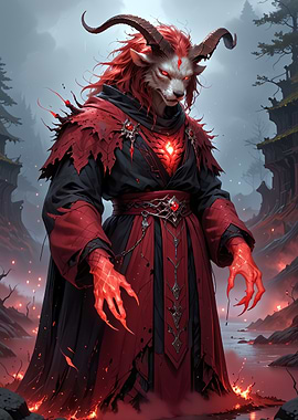 Demonic Goat and Wolf like Figure