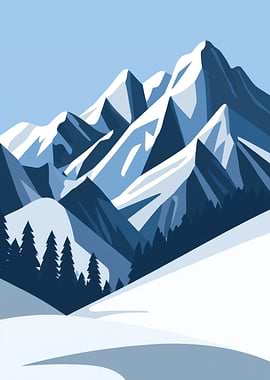 Snowy Mountain Landscape