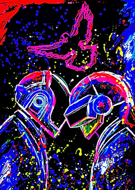 Daft Punk Neon Art