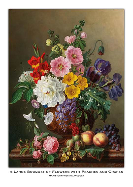 Floral Still Life with Peaches