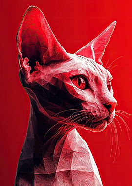 Red Sphynx Cat Portrait