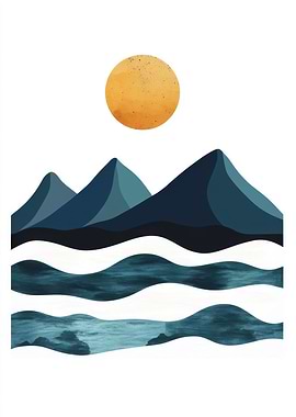 Abstract Mountain Sunset