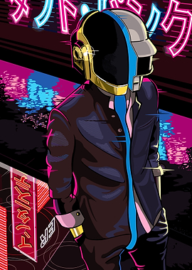 Daft Punk Neon Art