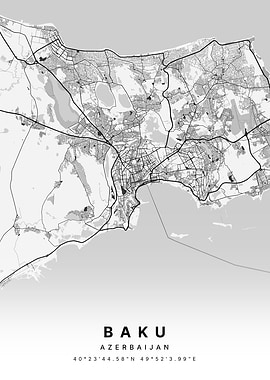 Baku Azerbaijan City Map