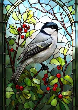 Stained Glass Titmouse