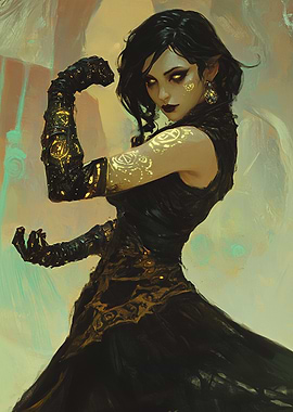 The Arcane Sentinel, Woman in Black Dress