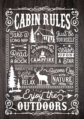 Cabin Rules Sign