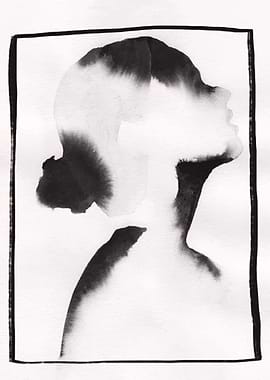 Ink Silhouette of a Woman