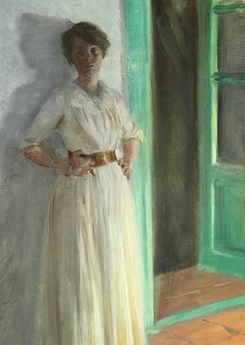 Woman in White Dress