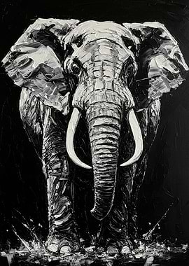 Elephant in Black and White