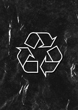 Recycle Symbol on Black Background