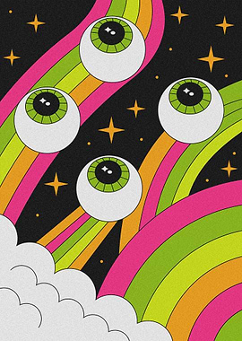 Psychedelic Floating Eyeballs