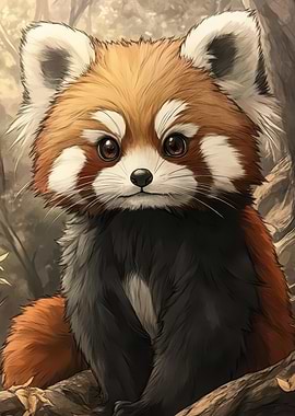 Cute Red Panda Illustration