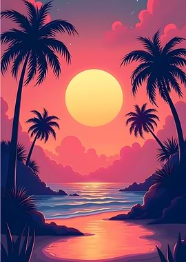 Sunset Beach Scene