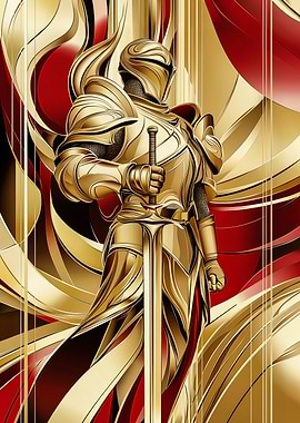Golden Knight Art Deco