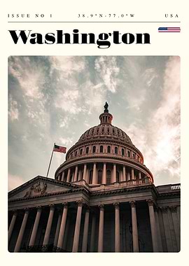 Washington D.C. Capitol Travel Art Poster