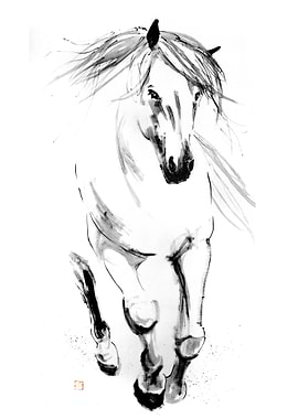 Running Horse Ink Painting